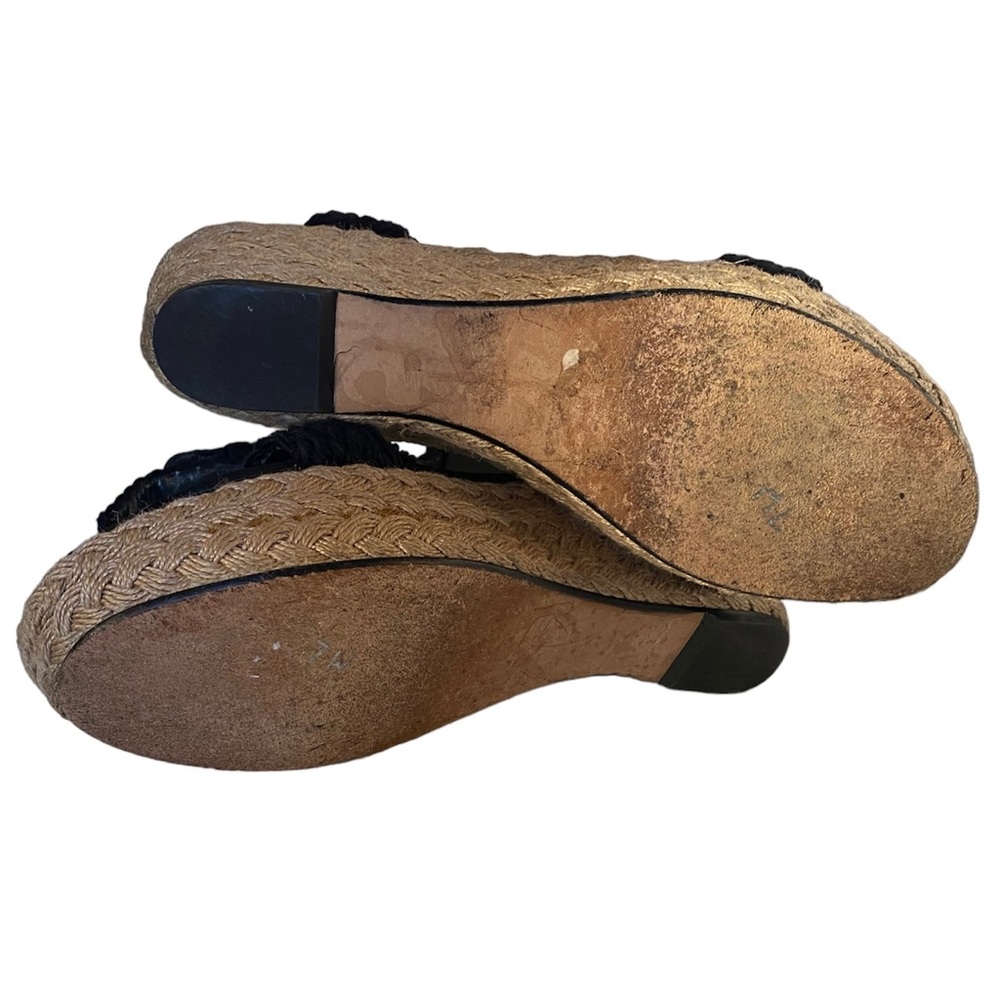 Stuart Weitzman, black and tan espadrilles size 10 - Picture 11 of 13